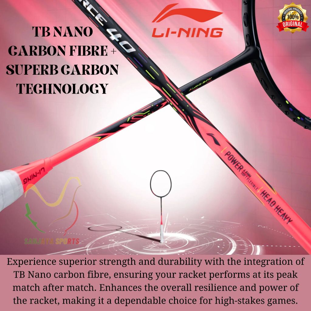 Raket Badminton LINING Axforce 40 Black 3U/4U ORIGINAL