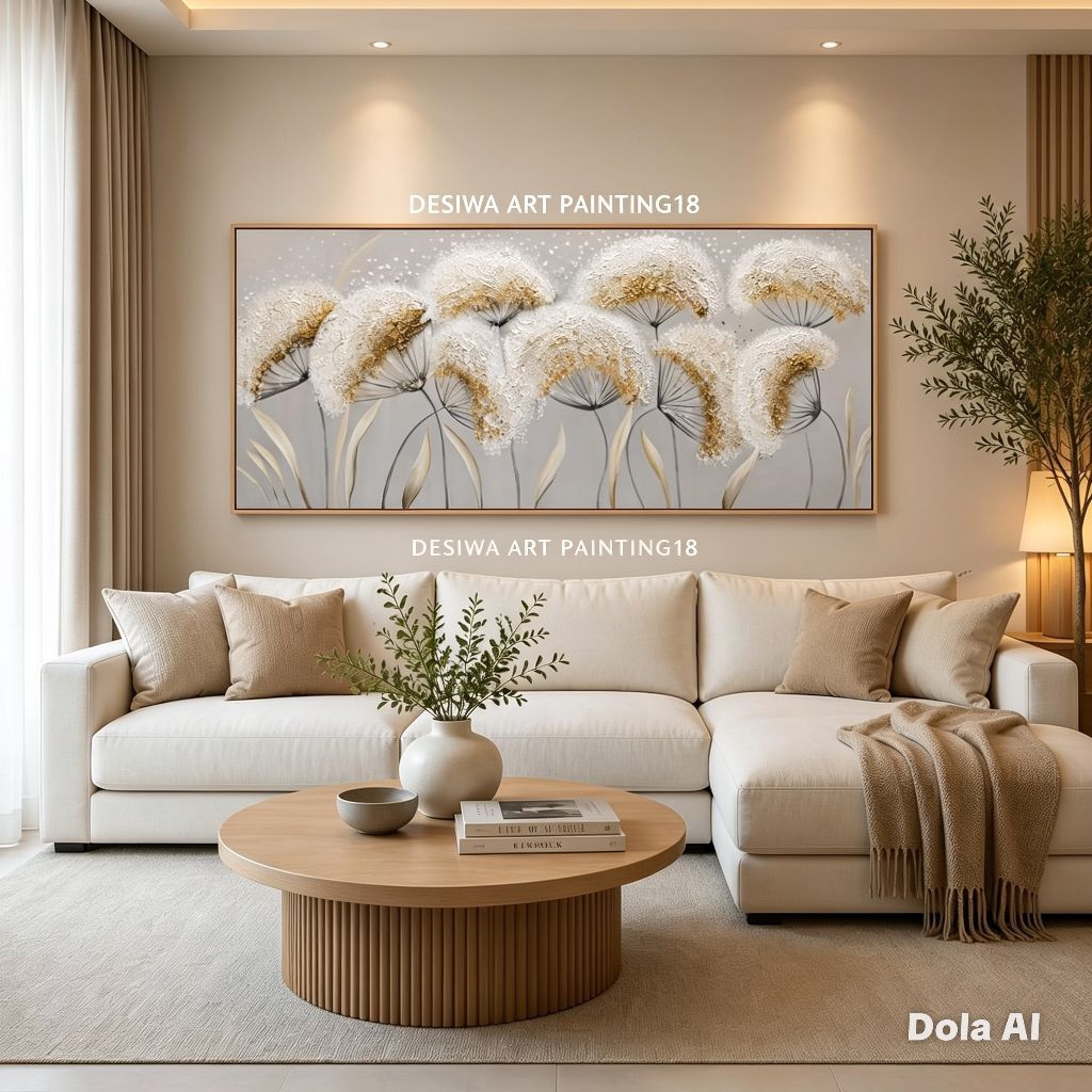 LUKISAN BUNGA DANDELION ELEGAN