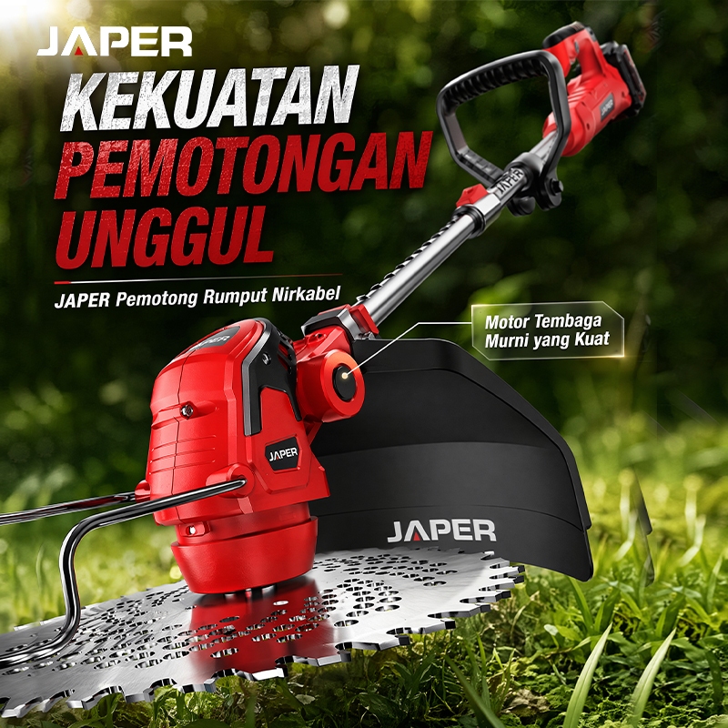 JAPER Mesin Potong Rumput baterai mesin pemotong rumput listrik rumput listrik pemotong ulang alat p