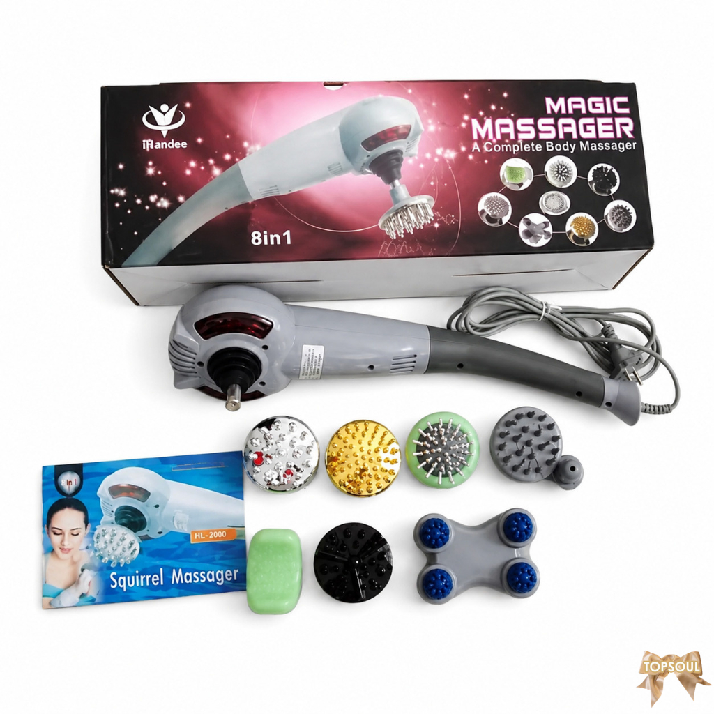 Magic Massager 8 in 1 Blueidea Alat Terapi Kesehatan dengan Delapan Model Kepala Pijat Relaksasi Oto