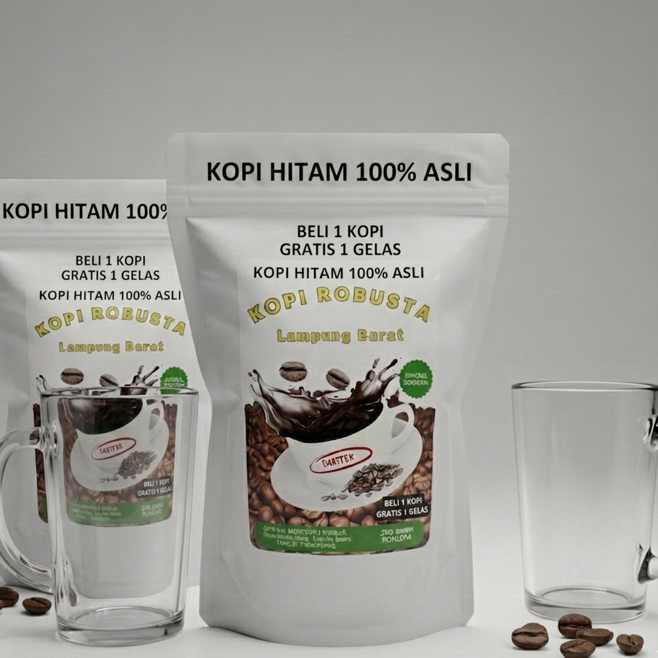 Kopi Robusta / Kopi Bubuk Robusta Lampung / Kasar / Halus / 250gr