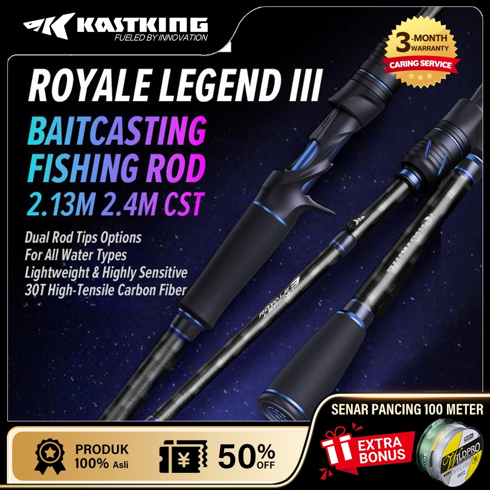[OFFICIAL] KASTKING Royale Legend III Joran Pancing Rod 2.13m 2.4m Carbon Baitcasting Lure Rod 2 Sec