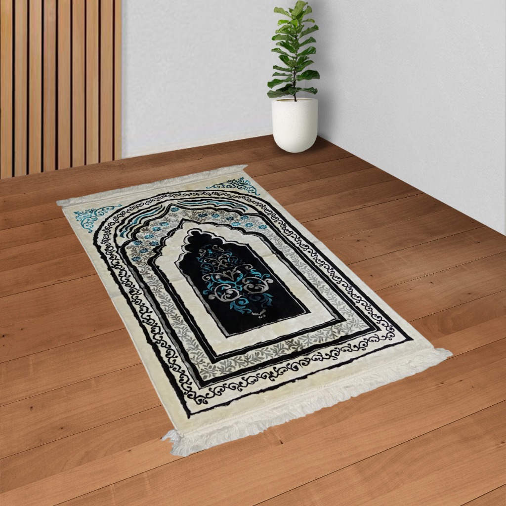 Sajadah Yakar  Ultra Lurex Ultra Harmony HITAM 70 x 110cm Jumbo Tebal Empuk Wangi Lembut