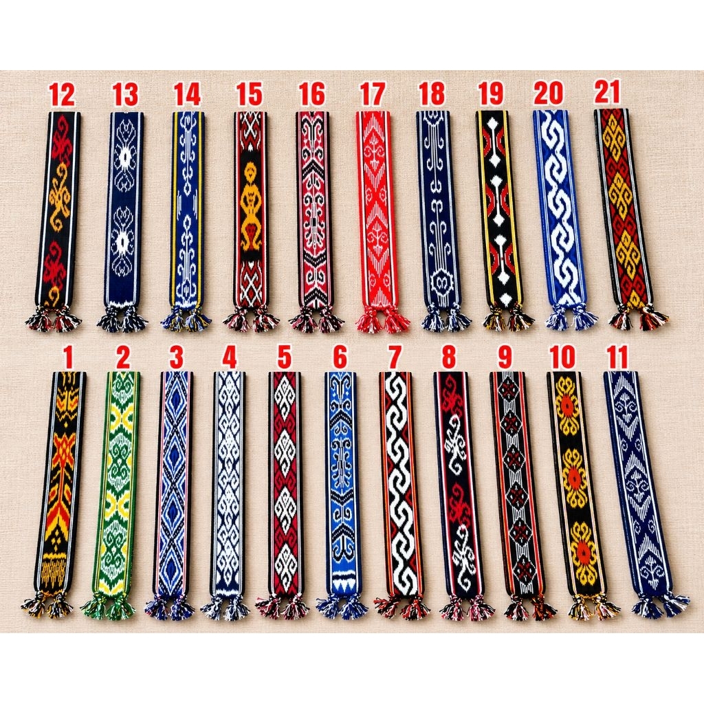 Ikat Kepala Tenun Etnik Ikat Kepala Pendaki Motif Dayak Kalimantan Sumba NTT Lombok Bali