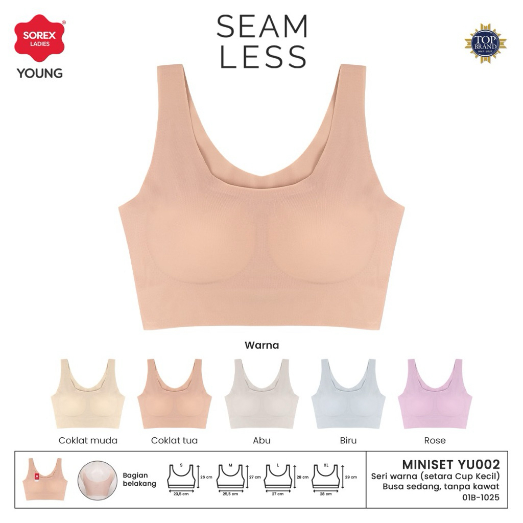 Miniset Seamless Sorex YU002 | Miniset Remaja Sorex | Sorex Bra Seamless Ada Busa