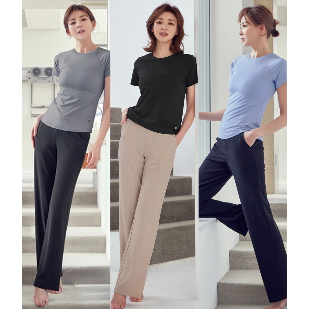 celana panjang kantor wanita / STL pull on CITY stretch straight pants with pocket