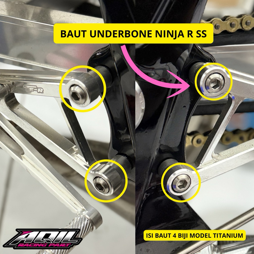 Baut Step Depan Underbone Ninja R SS RR Stainless Costum Hanmade