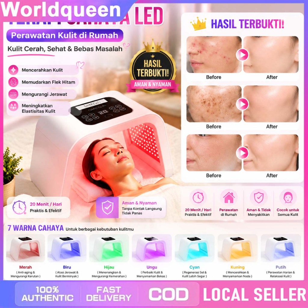 PDT LED Masker 7 Colors LED LED Photon Machine 7 Colors PDT LED Face Mask Light Therapy Beauty Machi