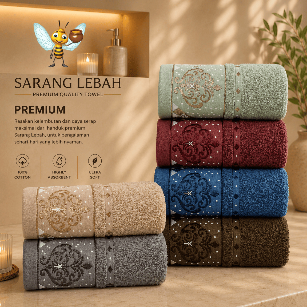 Handuk Mandi SARANG LEBAH Signature  Motif- Delhi - Bath Towel 70 x 140