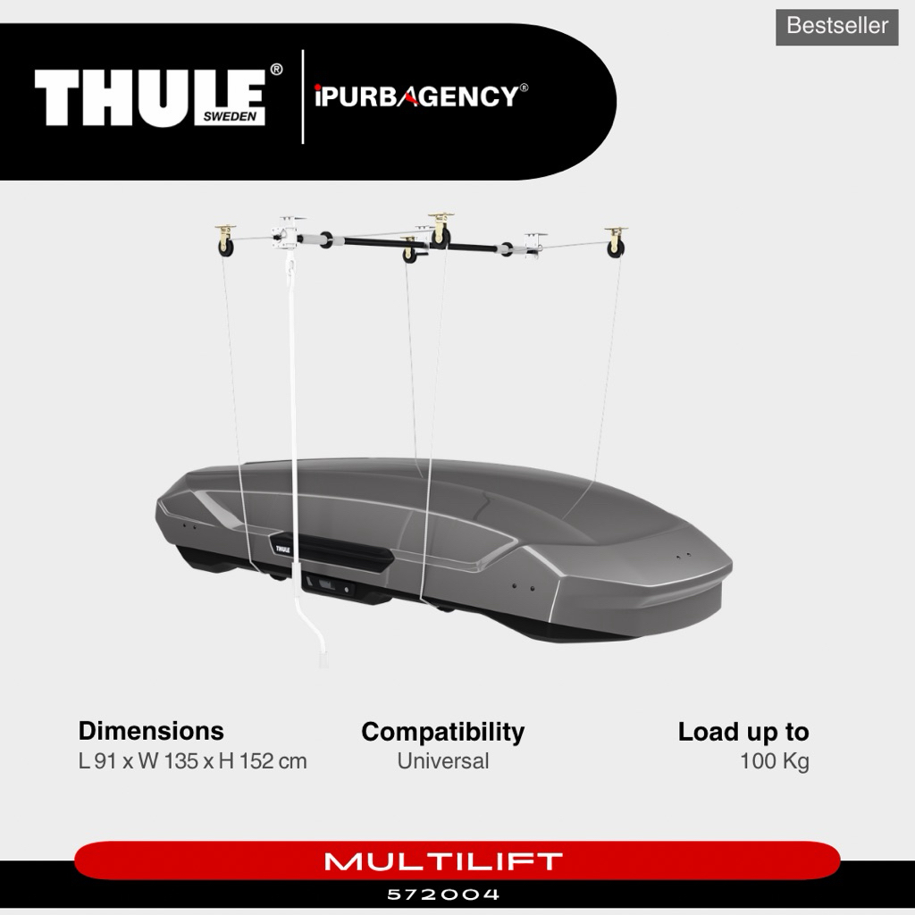 Gantungan Roof Box di Garasi - Thule MultiLift (multilift aluminium) Universal 572