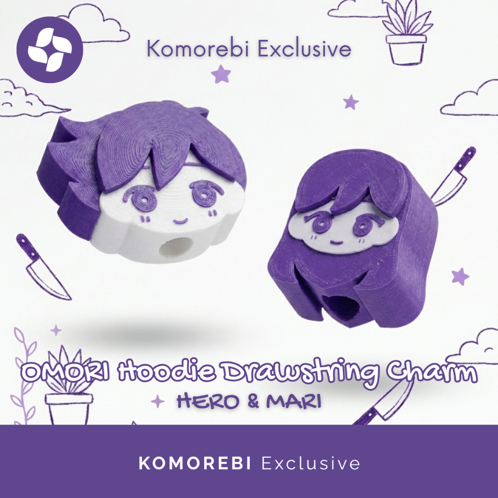Aksesoris Jaket Hoodie Omori Hero Mari Drawstring Charm Tali Hoodie Karakter Game Lucu Unik Variasi 