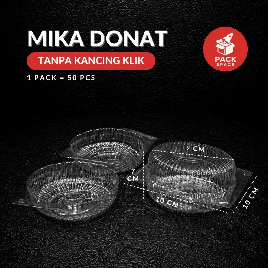 (50 Pcs) Mika Donat isi 1 / Tray Donat 9,5 cm / Tempat Roti Donat