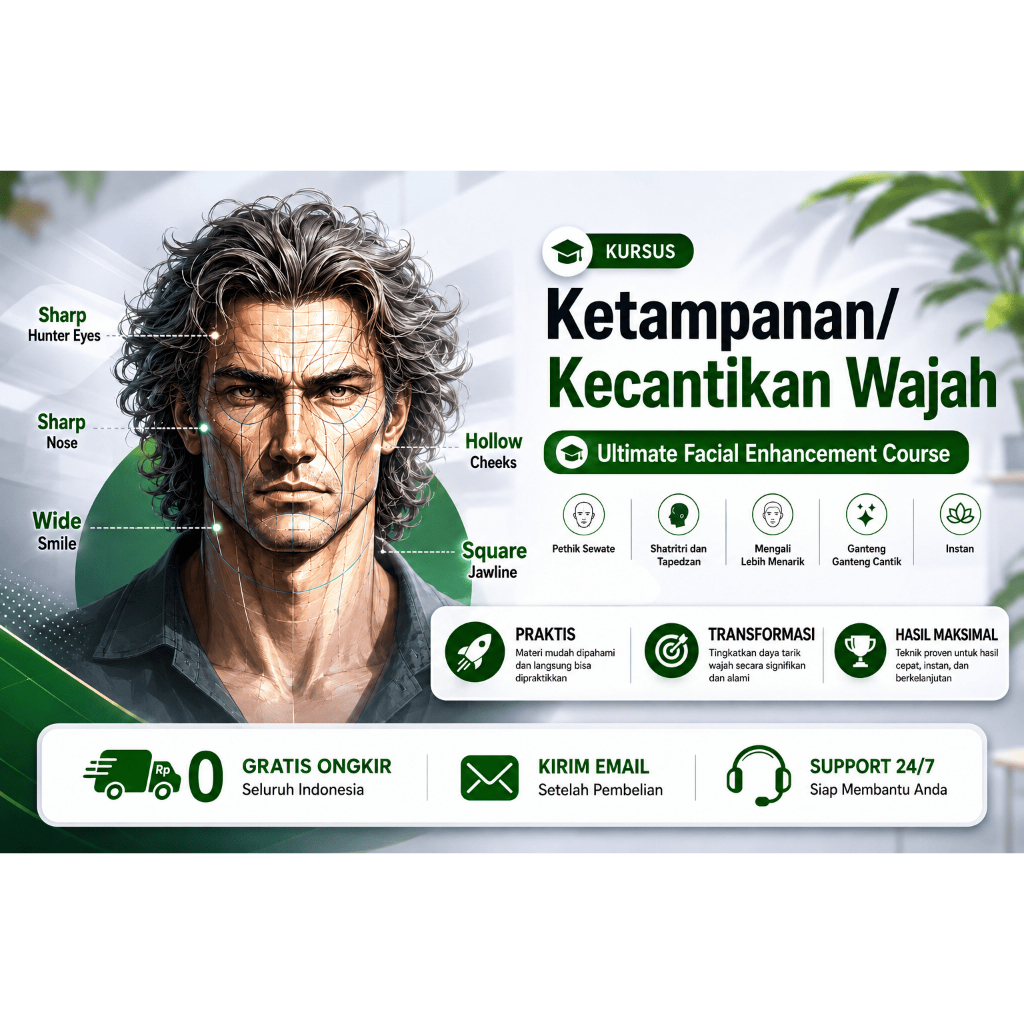 Kursus Ketampanan/Kecantikan Wajah - Ultimate Facial Enhancement Course - Perbaiki Struktur, Simetri