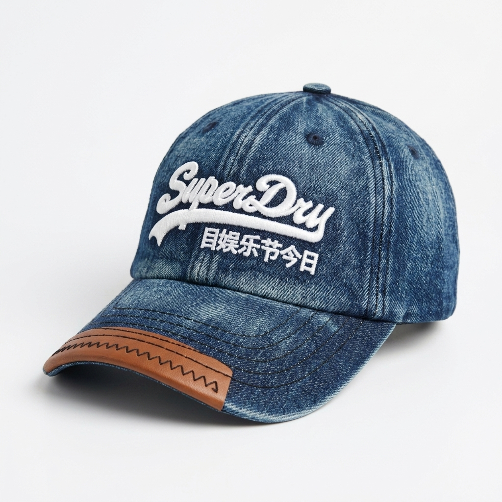 Topi Baseball Unisex 2025 Terbaru Hat caps Jeans Denim Wash Bordir Cap SuperDry Bluewash Vintage