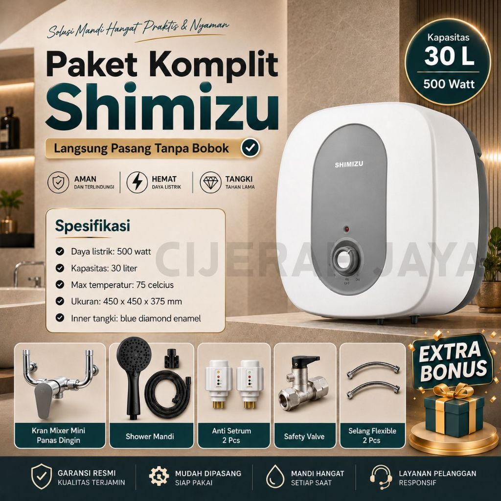 Pemanas Air Listrik Shimizu SEH-230 30 Liter 500 Watt