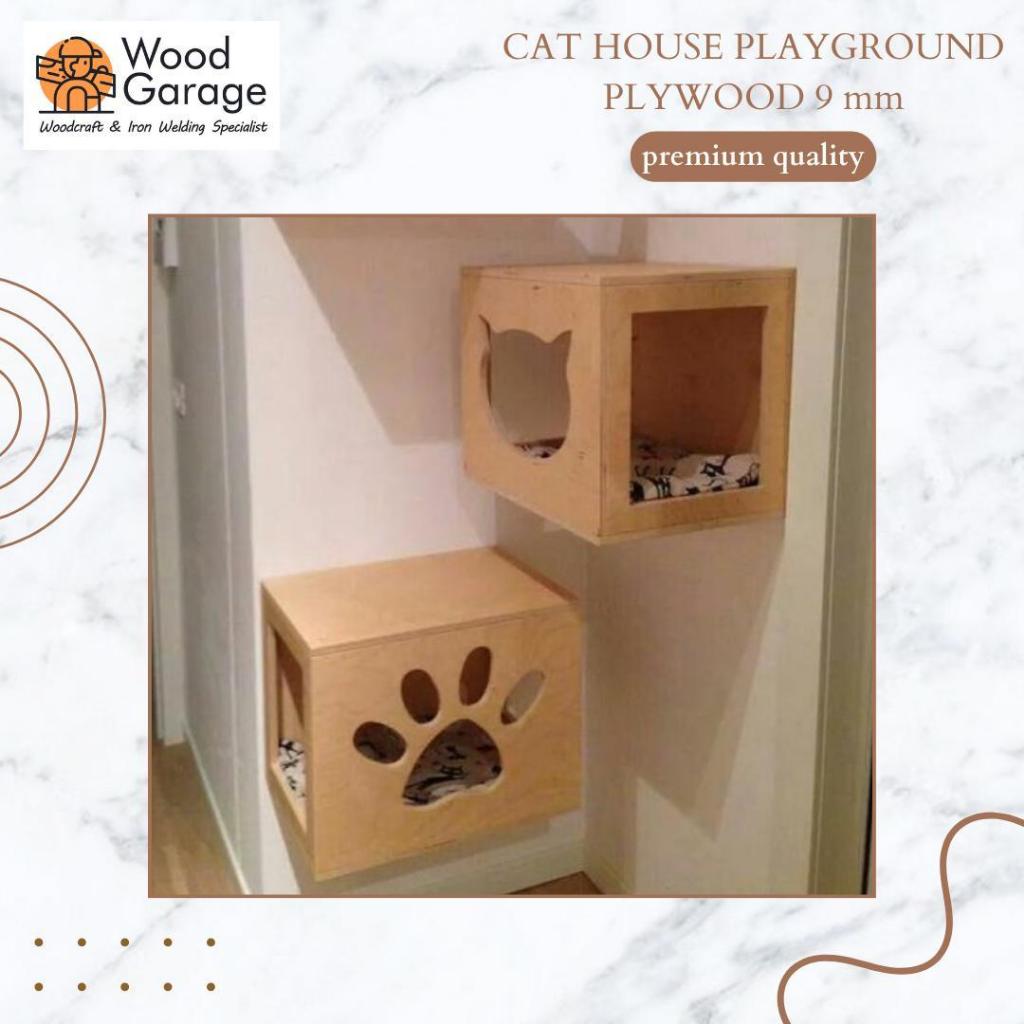 Cat box Jumbo 50x35x40cm/ rumah kucing kayu / kandang kucing kayu minimalis
