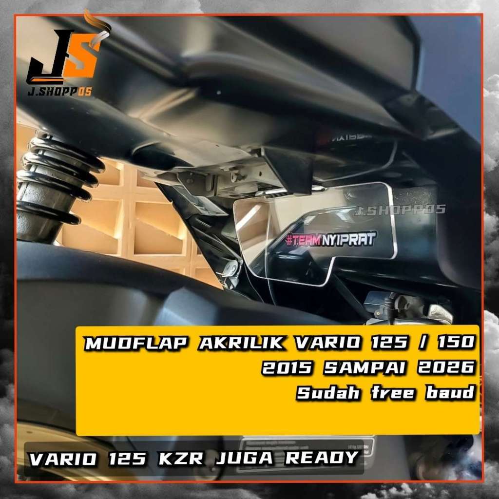 MUDFLAP AKRILIK VARIO 125/150 2015-2023 YANG PAKAI HUGER DAN NON HUGER