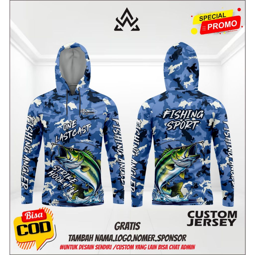 Jersey Mancing Custom Baju Mancing Kaos Mancing Lengan panjang bisa tambah logo & nama