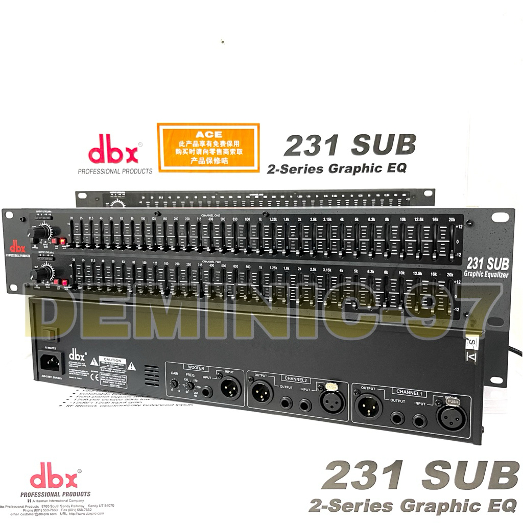 Equaliser DBX 231 Sub Output Subwoofer Grade A Equalizer Dbx231 Plus 2Series Graphic EQ Dbx 231Sub M
