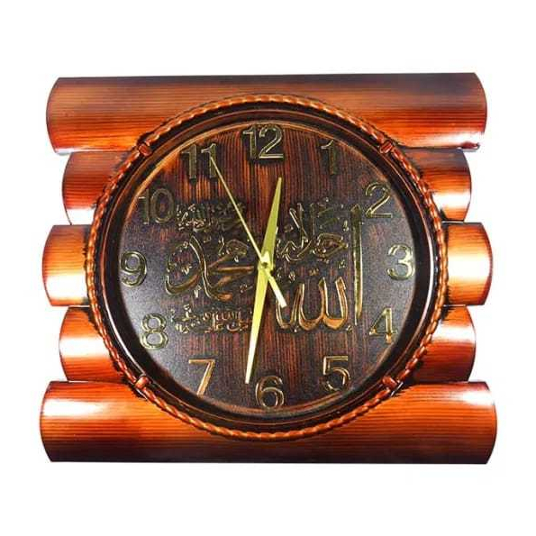 Jam Dinding Nuansa Muslim Kaligrafi Motif Kayu Ukuran Besar 35cm Nikko 8344