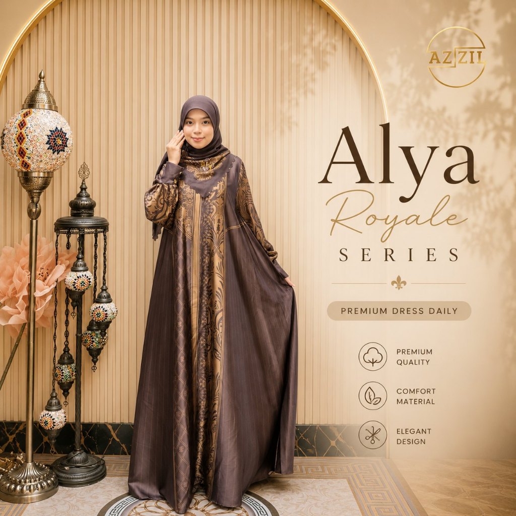 Azizil Fashion | Alya Abaya Series Gamis Abaya Premium Muslimah Elegant Dress Syari Arabic Style Mew