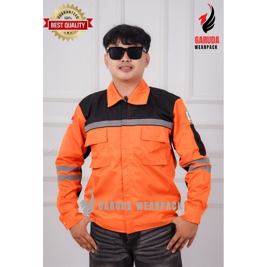 Atasan Wearpack kemeja resleting/Baju kerja Safety