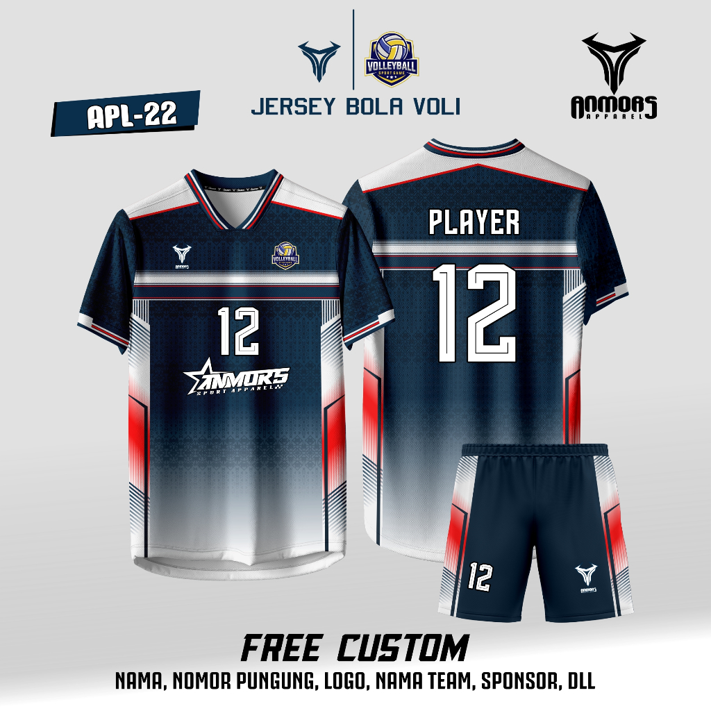Jersey voli fullprinting jersey voli tambah nama jersey voli cowok cewek