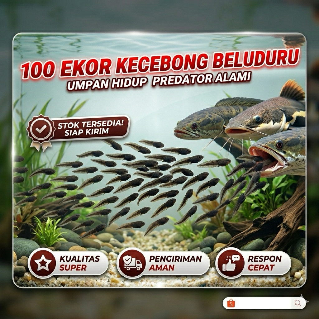 KECEBONG SAWAH 100 BIJI 40RB Pakan Ikan Predator & Umpan Pancing Ampuh | Beludru Hidup Segar Murah