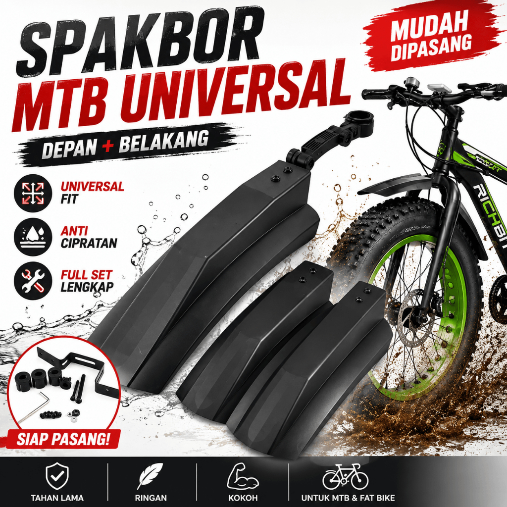 Spakbor Sepeda Depan Belakang MTB Bike Mud Guard Selebor Speda Slebor Sepedah Gunung Multifungsi