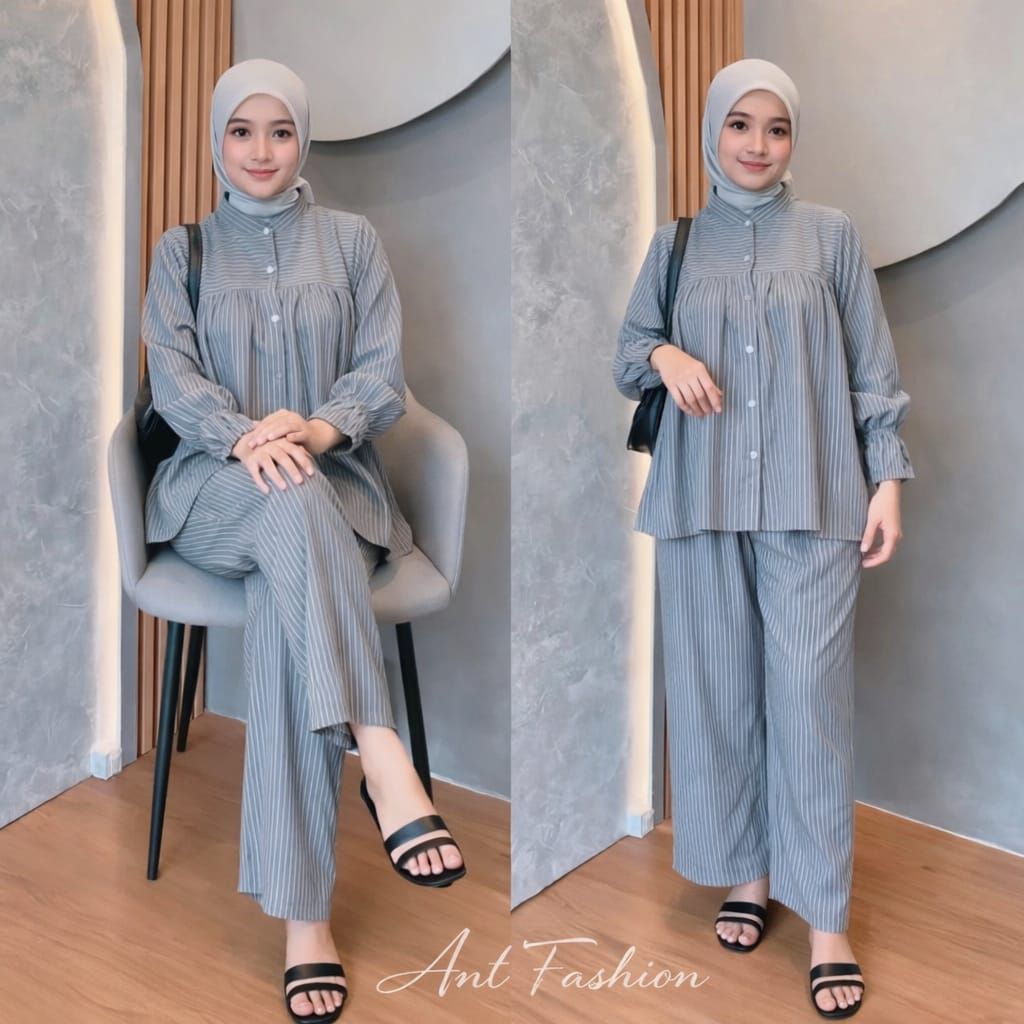 az zahra colection model tania salur set susun setelan wanita model terbaru