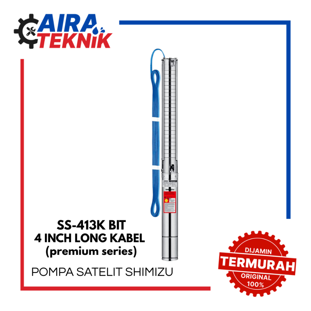 [SUBMERSIBLE PUMP] SHIMIZU SS-413K BIT 4inch 0.75HP+KABEL50m  (POMPA SATELIT PREMIUM SERIES)