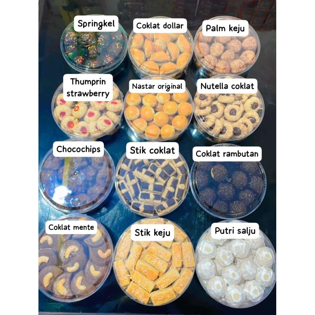 Kue kering asli Blueband Nastar/Stik keju/Coklat Mente/Springkel/Salju/Palm aren/Nutella/Stik Coklat