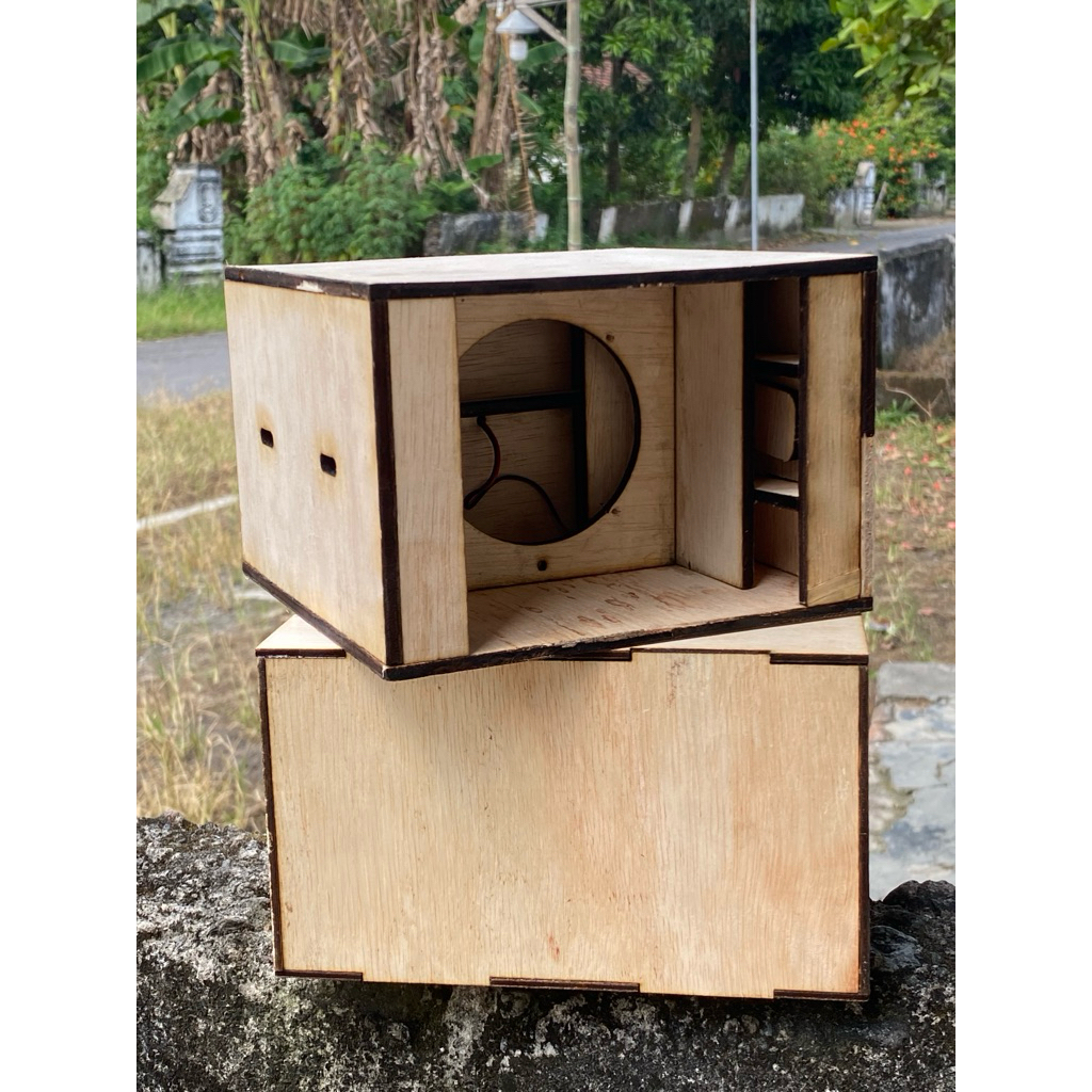 Box Speaker Paratel 3 inch Box Sound System Miniatur Triplek 5mm Tebal Laser Cutting