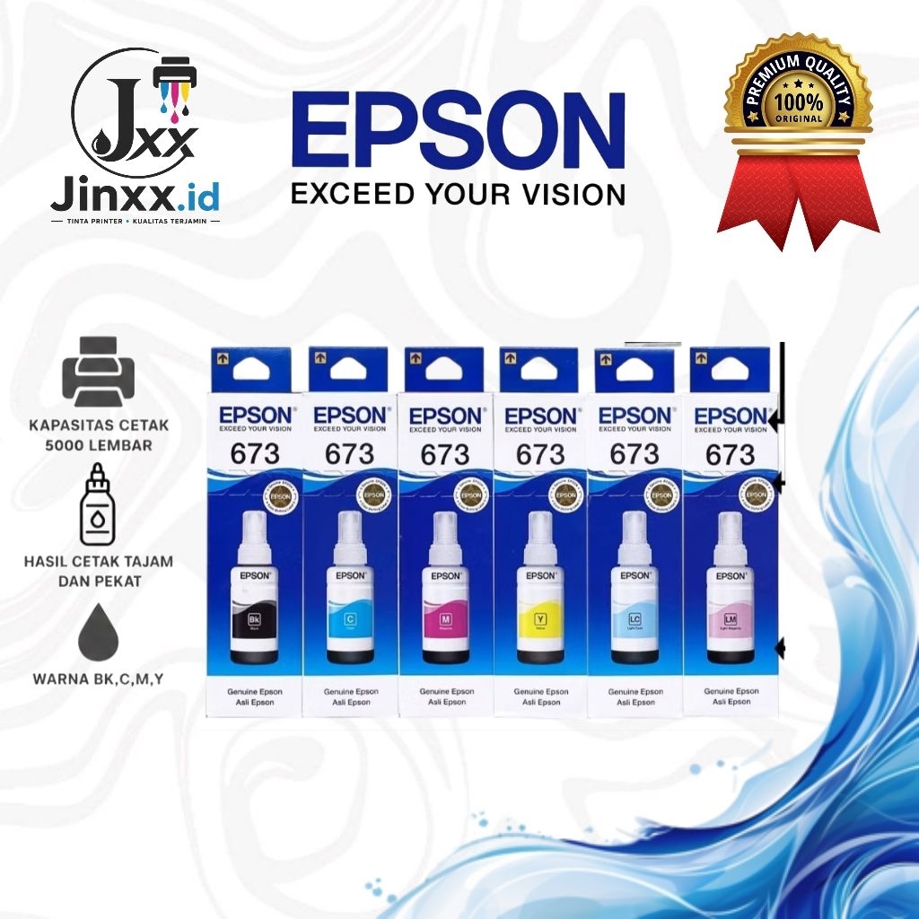 EPSON Tinta 673 Original Printer L805 L810 L1300 L1800 ORI