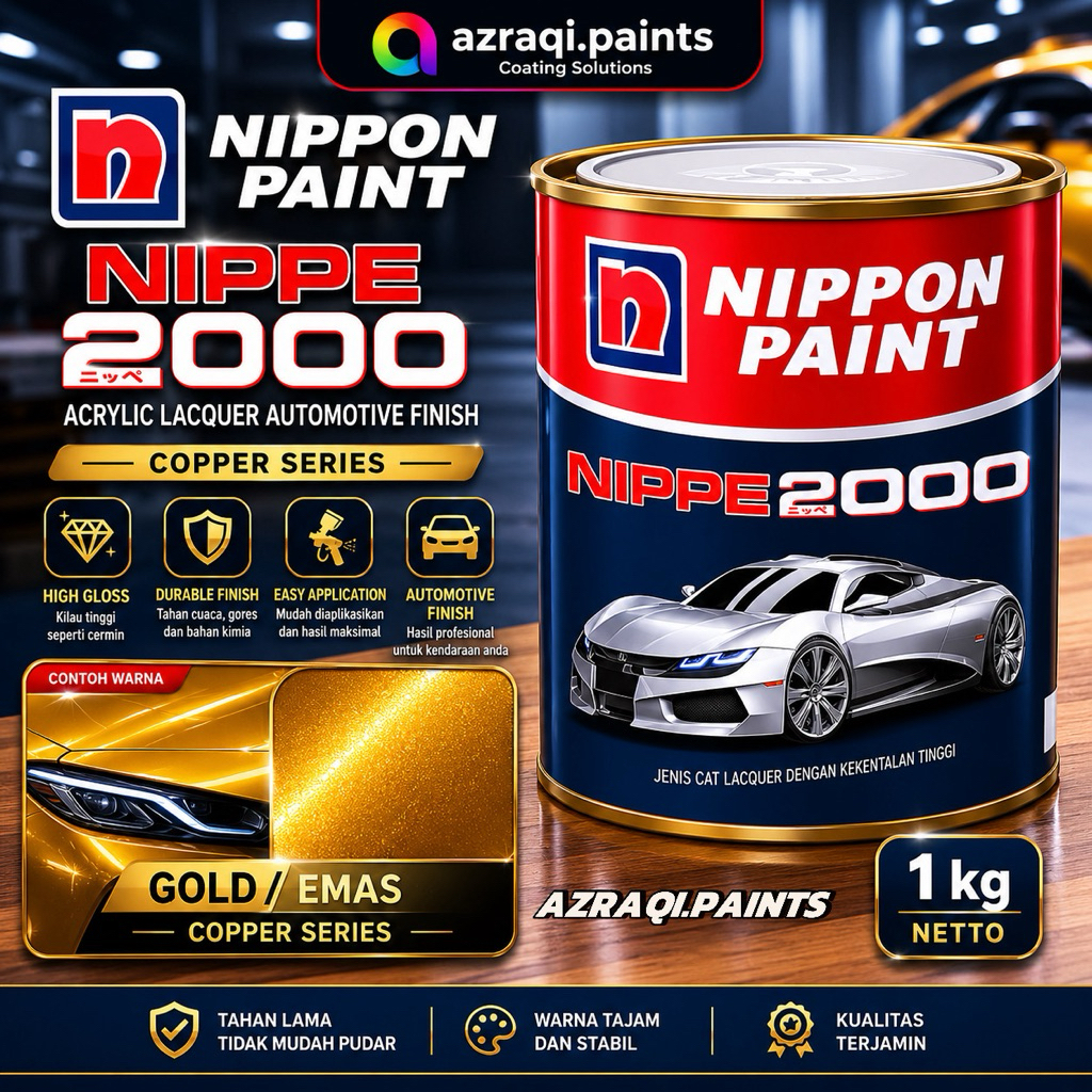 NIPPON PAINT NIPPE 2000 WARNA COPPER GOLD ( 1 KG ) CAT DUCO