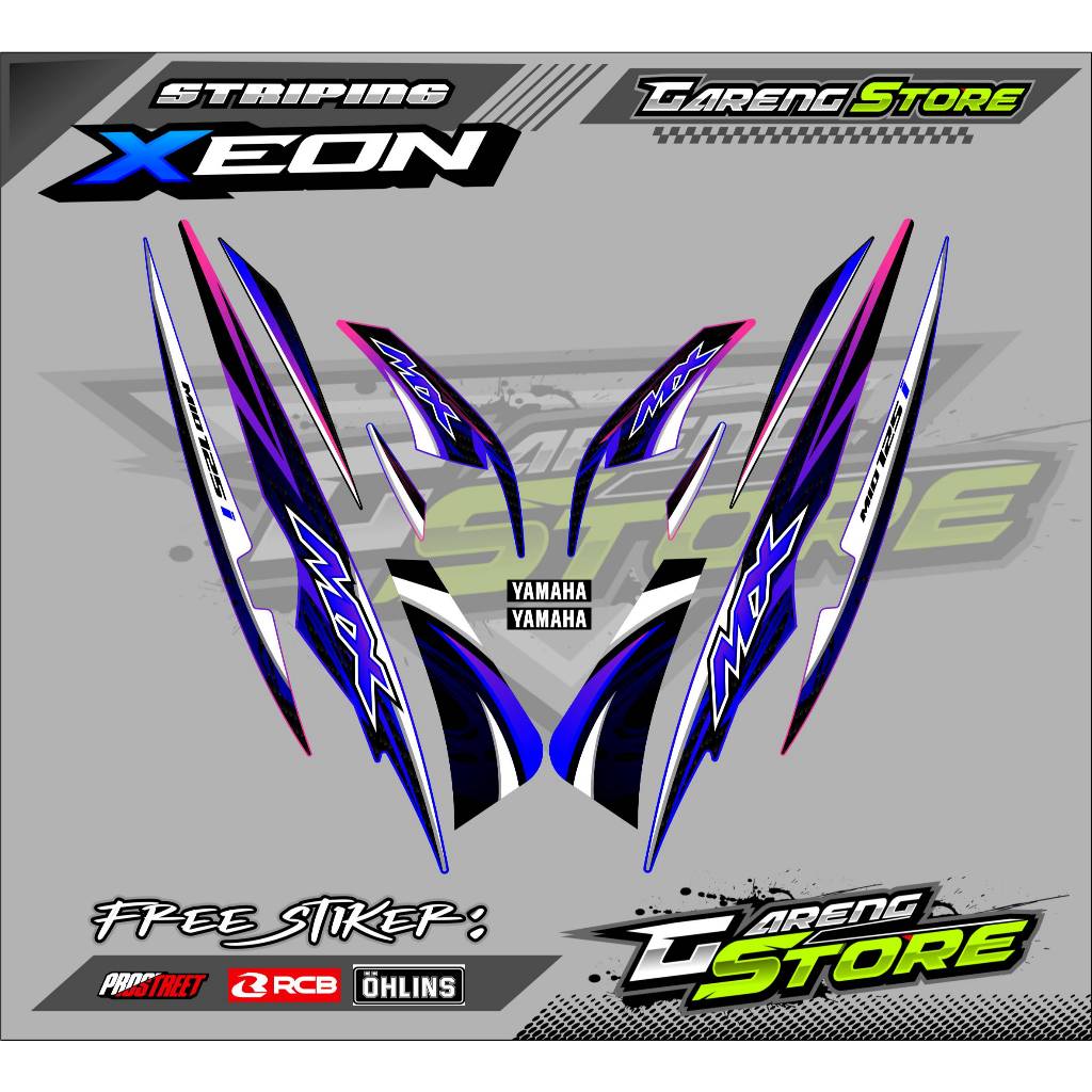 STRIPING VARIASI YAMAHA XEON 125 ORI MX / STICKER LIST VARIASI MOTOR XEON 125