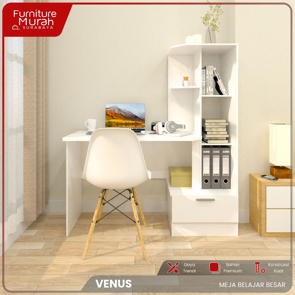 Furniture Murah Surabaya - Meja Belajar Besar Multifungsi TERBARU series Venus