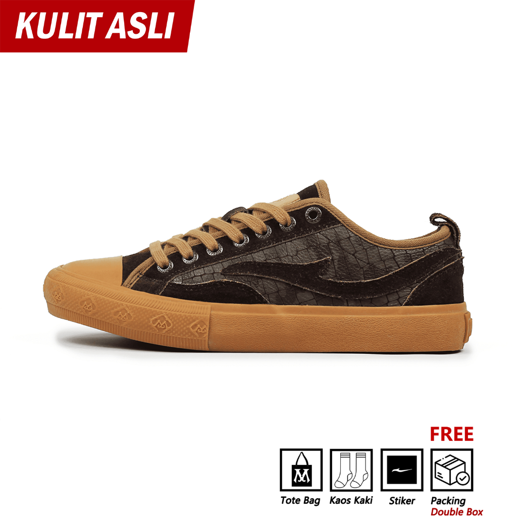 Mobatic Artic Low Brown || Sepatu Kulit Pria