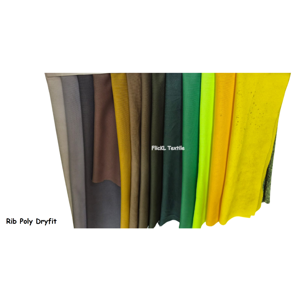 Kain Rib Poly Drifit Kerah Kaos Dryfit Bahan Rib Polyester Kerah Leher Baju Rib Kerah Dri fit Kilo