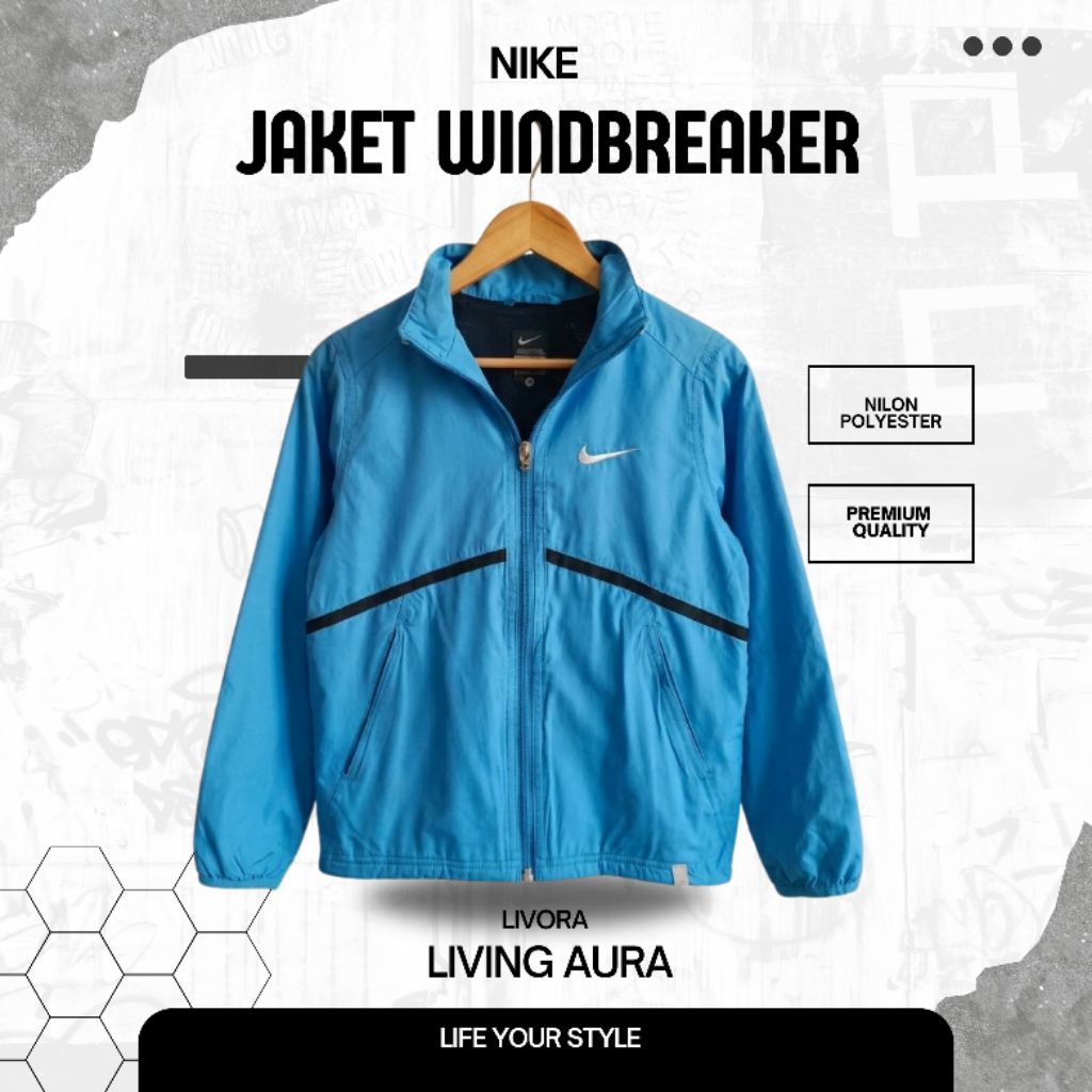 Jacket Windbreaker Nike Original Warna Biru
