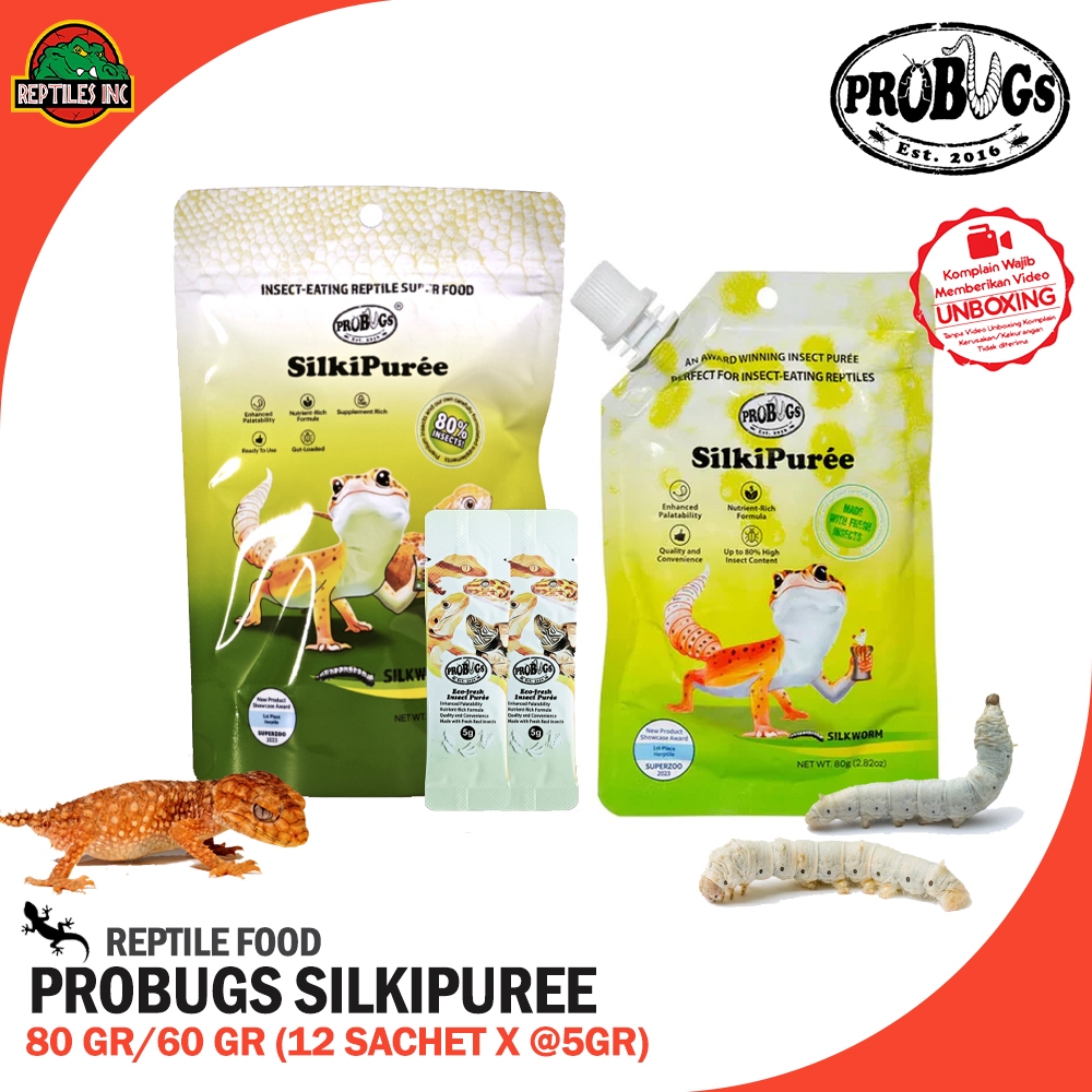 Probugs Silki Puree Makanan Hewan Reptil Leopard Gecko Crested Gargoyle AFT Day Gecko