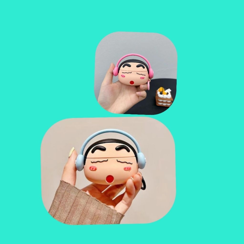 Case AirPods Pro 2/AirPods 3/Airpods 4 Premium 3D Shinchan Series Lucu & Estetik