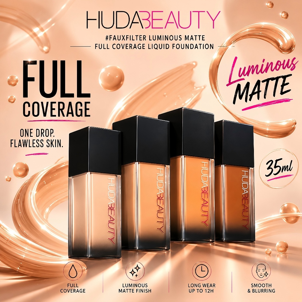 HUDA BEAUTY #FauxFilter Luminous Matte Foundation/Huda Beauty Foundation 35ml