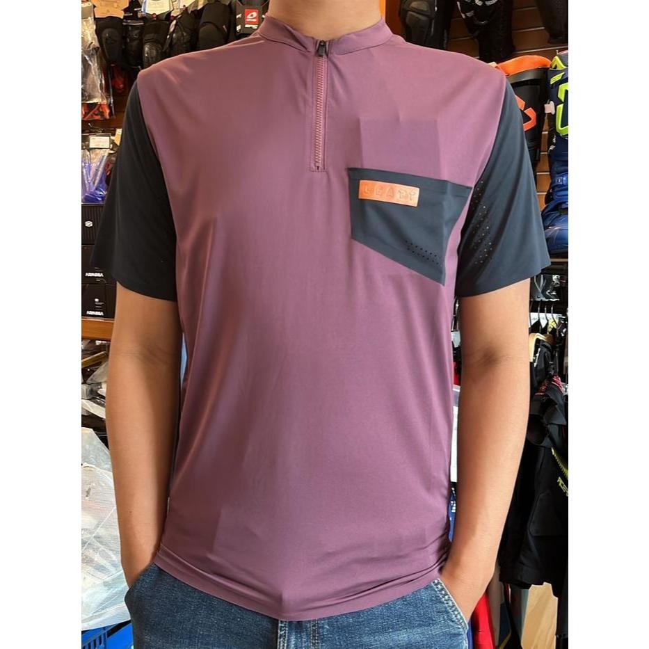 Jersey leatt sepeda MTB 3.0 TRAIL, MALBEC 22, SZ.L