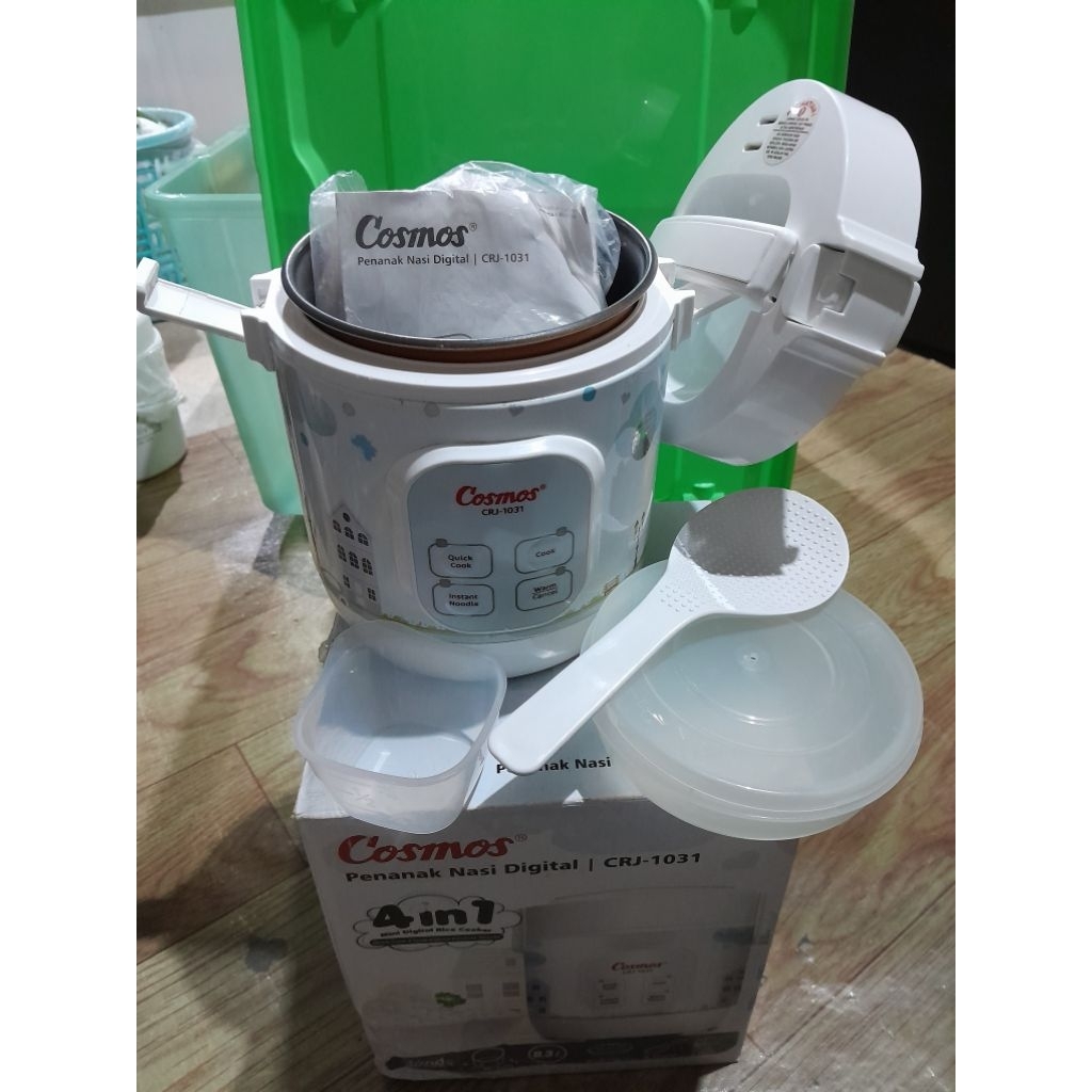 PRE LOVED MAGIC COM COSMOS MINI - Cosmos CRJ 1031 – Magic Com 0.3 Liter 4 in 1 Rice cooker Nonstick 