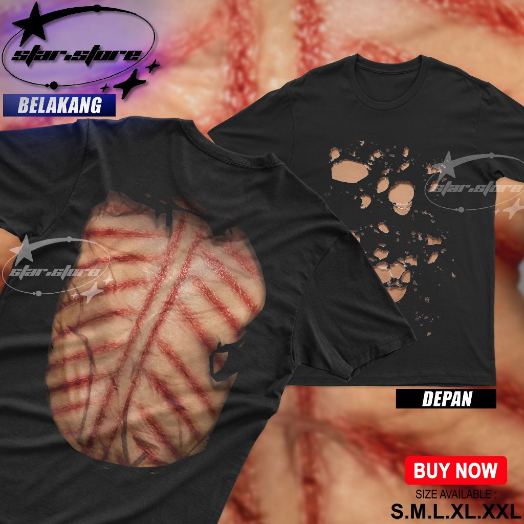Kaos FullPrint Motif Unik Robek Kerokan Terbaru Motif Kaos Robek Kerokan Bahan