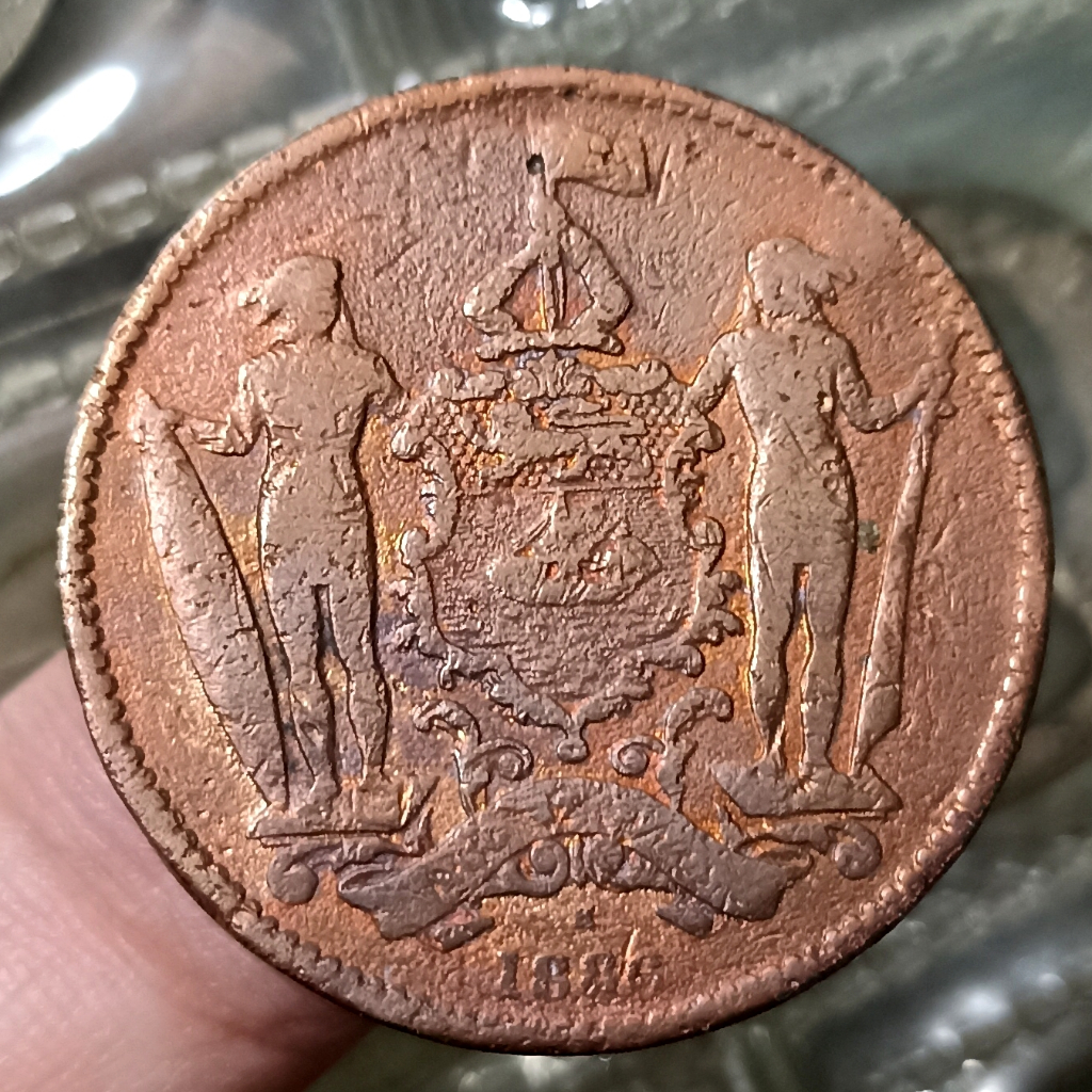 Koin Kuno North Borneo (British Malaysia) 1 Cent Tahun 1886