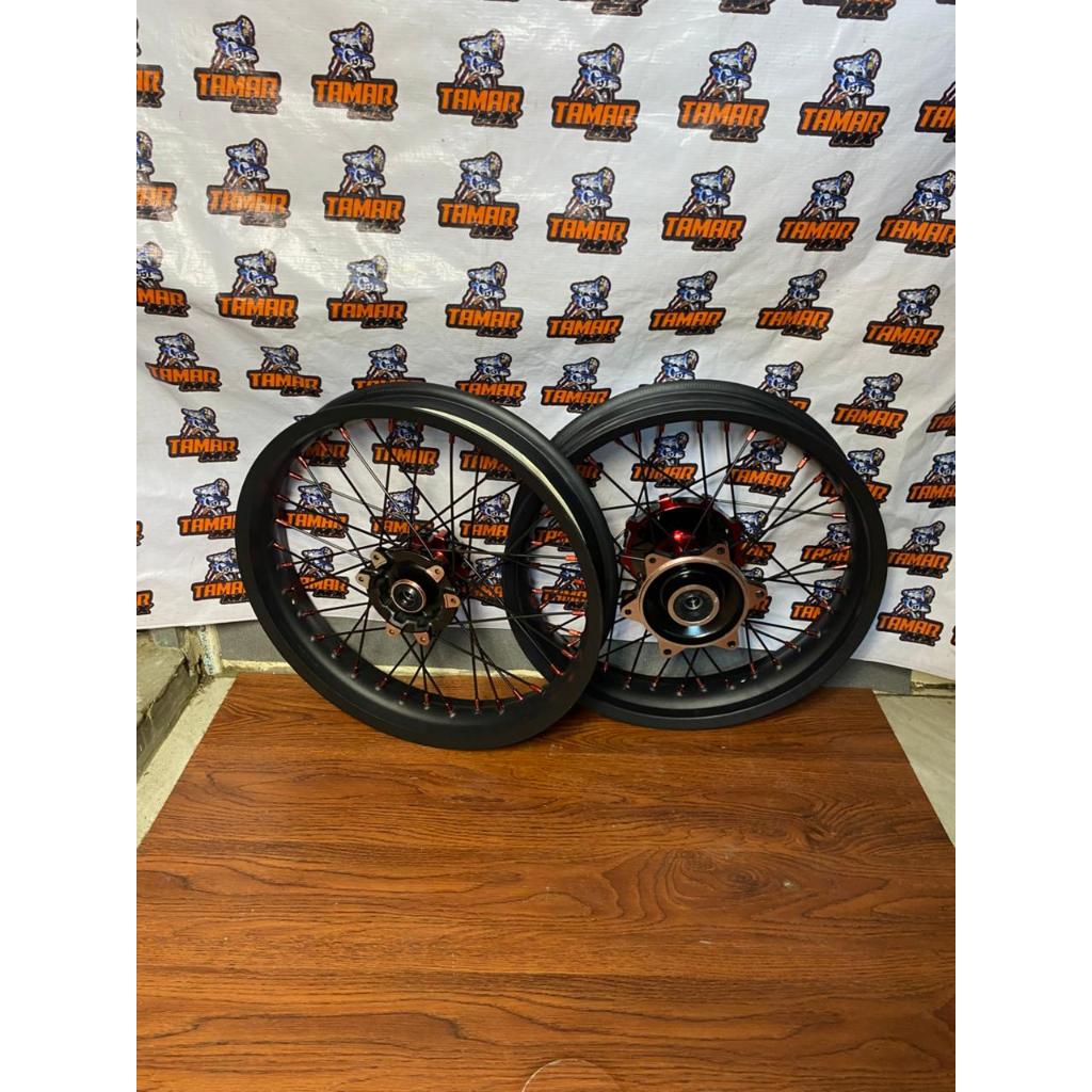 Paket Roda Supermoto CRF Ukur 250/300-17 & 300/350-17  Tanpa Ban - Wheelset Supermoto CRF