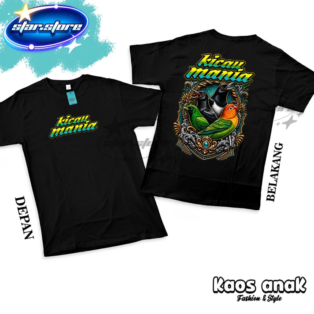 KAOS ANAK BURUNG 3D KICAU MANIA  | KAOS 3D BURUNG | KAOS KOMUNITAS | KICAU MANIA | KAOS DISTRO ORIGI