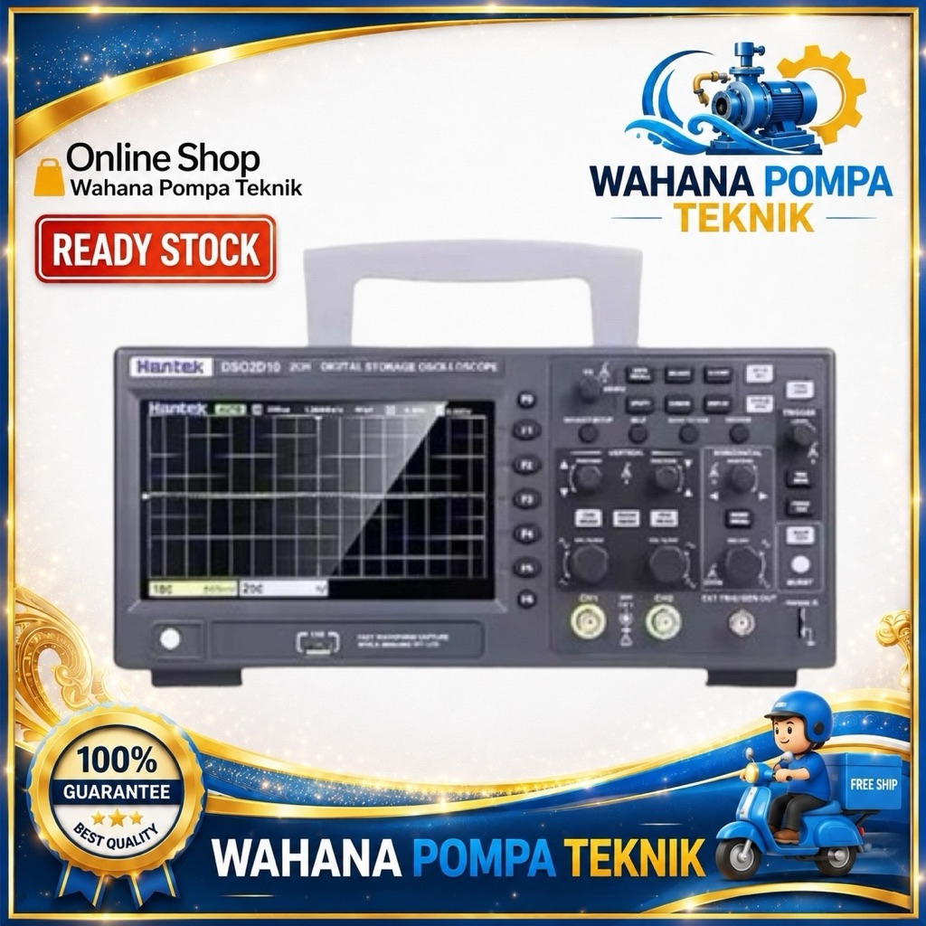 Hantek DSO2D10 Digital Storage Oscilloscope Osiloskop 2 Channel